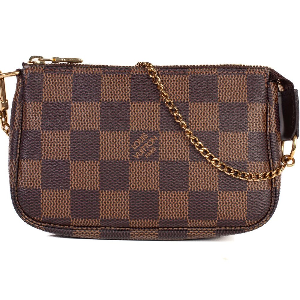 Authentic Louis Vuitton Damier Ebene Mini Pochette